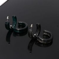 Hoop & Huggie Acrylic Marbled Round Earrings Tortoise Shell Resin C-Hoop Women EarringsHoop HuggieHoop
