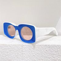 Trendy 400331 Sonnenbrille für Frauen dicke Platte Quadratrahmen Gläser Oval Lens Design Retro Modestil Top-Qualität Anti-Ultravio222y