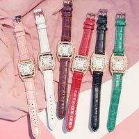 Relógios de pulso mulheres impermeáveis ​​relógio de quartzo simples pin de diamante fivela quadrado relógios de pulso na moda senhoras relógio de relógio de pulso casual