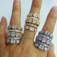 Anelli di nozze Trendy 5 file Crossover Wide Dichiarazione Ring per donne perle da dito zircone cubico fascino bohémien Beach Jewelrywedding