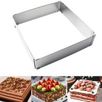 Stainless Steel DIY Cutter Width Adjustable Square Rectangle Shape Mousse Ring Kitchen Baking Cooking Tool Cake Molds 220518