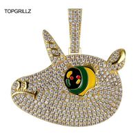TOPGRILLZ 6ix9ine Solid Unicorn Pendants Necklaces Hip Hop Punk Gold Silver Chains For Men Women Charm Jewelry Party Gift2138