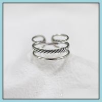 Band Rings Jewelry Vintage Three Wire Rope Open Ring Women Solid 925 Sterling Sier Finger Ladies Fine Accessories Gift Ymr066 Drop Delivery