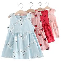 Girl's Dresses Baby Girl Dress Summer Child Girls Clothing Cotton Sleeveless Flower Kids For Children 2-7TGirl's