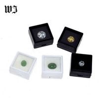 Wholesale Gemstones Diamonds Box Loose Diamond Jewelry Display Case Holder Gem Show Storage Container Box Plastic White & Black H220505
