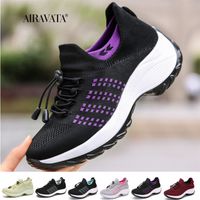 Sneakers Women Walking Shoes Platforms Increasing Height Breathable Comfortable Tennis Shoes Slip-on Anti-slip Tenis Feminino 220519