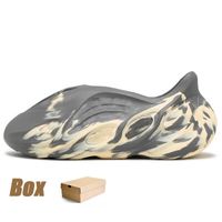 with box Designer Mens Women Kid Foam Runner Slides Slipper Enflame Orange Pure Cream Clay Desert Sand Mineral EVA beach shoes gery color