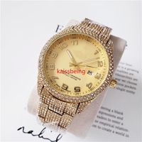Hig H Qualit￤tsm￤nnerinnen sehen Full Diamond Eced Out Gurt Designer Uhren Quarz Bewegung Paar Liebhaber Uhrenhandwerke Armbanduhr