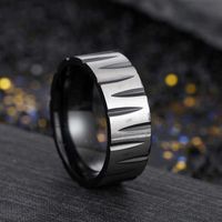 Stainless steel incision ring band Black Gold Cutting Wedding Rings for Men Womens fashion jewelry will and sandy