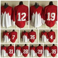 CeUf Men Vintage Ice Hockey 21 STAN MIKITA Jerseys 1972 Team Retror Red White Stitched 28 BOBBY CLARKE 29 KEN DRYDEN 35 TONY ESPOSITO