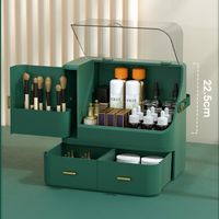 Caixas de armazenamento BINS COSMETIC Organizer Box Desktop gaveta Jóias de plástico banheiro à prova d'água Caso de maquiagem de beleza de Natal