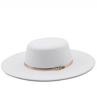 Beralar 9.5cm genişliğinde üst kısım şapka Panama katı keçe fedoras ile bow ile kadınlar için yapay beyaz yün karışımı caz capberets Beretsberets