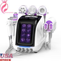 USSTOCK 9 IN1 Ultrassonic Slimming Machine Perda de peso Cavitação de peso 2.5 Microcorrente de vácuo spa de RF