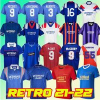 Retro 21 22 Glasgow Rangers FC 150th Anniversary Soccer Jerseys 2021 2022 CHAMPIONS Football Shirt GASCOIGNE 87 90 92 94 96 97 99 175Y