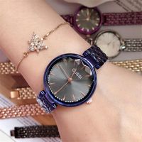 Relógios de pulso feminino quartzo wristwatch azul exclusivo feminino pulseira relógios de diamante superfície feminina relógio watches wrbistwatches wrist