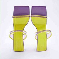 Slippers High Heels New Style Square Head Open Toe Sandals W Women S Think Heeled Beach Slippers Slippers Slides 220523