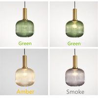 Pendant Lamps Green  Amber Glass  Smoke Glass Postmodern Loft Dinner Chandelier Concise Electroplated Living Room Bar Kitchen LampPendant