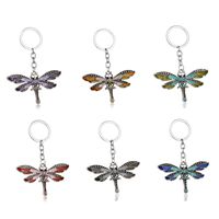 Kreative Dragonfly -Schlüsselanhänger Diamant Schlüsselbund Anhänger Autoschlüsselkette Geschenkschlüsselring