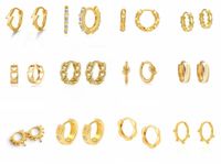 Hoop & Huggie Classic Small Chain Style Gold Earrings Punk Simple Circle Earring Women Jewelry 925 Sterling Silver Ear Clip A30Hoop