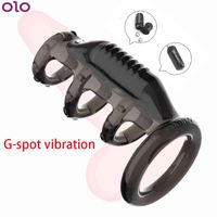 Ejaculation Male Delay Cock Massager Sleeve Penis Vibrating ...