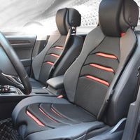 Cojines de asiento 1pc cubierta frontal de automóviles Cojín de carreras medias cubiertas accesorios de almohadillas para almohadillas para cuero con orangeat