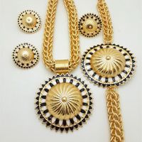 Kolczyki naszyjnik Dubai Złota kolor biżuterii