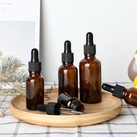 5-50ml Brown Dropper Drop Amber Glass Bottles Aromatherapy Liquid for essential basic massage oil Pipette Refillable194T