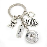 New Arrival DIY 18mm Snap Jewelry Cup Cake Baker Key Chain Handbag Charm 18mm Snap Keychain Key Ring Baking Bakers Gifts for Men W269w