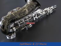 جسم النيكل الأسود ومفاتيح الفضة Alto Saxophone Sax EB Key High F أزرار Lazuli Case New Case