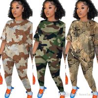 Designer Jogger Suits plus taille 4xl d'été Femmes Brands Tracksuit Camouflage Tenues de t-shirts à manches courtes Sormes de deux pièces en deux pièces