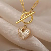 Cluster Rings Heart Necklace For Women Cubic Zirconia Crysta...