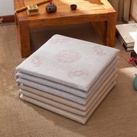 100% Linen Embroidery Dining Chair Seat Cushion Chinese Armc...