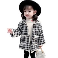 Kız ekose desen ceket ceket kızı sonbahar kış ceketi kız çocukları için kış ceketi çocuk giyim 210412