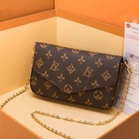 Luxurys Bag Accessoires 3 PCs/Set Women Crossbody Tasche Messenger Bags Handtaschen Blumen Schulter Lady Leder mit Box 61276