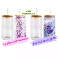 16oz Double Wall Sublimation Glass Can Snow Globe glass Tumb...