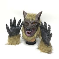 Maschere da festa horror wolf guanti cosplay animale raccapricciante costume da diavolo adulti bambini di halloween mascherato