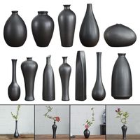 Vasi moderni ceramica nera vaso di fiori secchi vaso decorativo decorativo per interni oggetti di scena sculture per la casa decorazioni regalo desktop