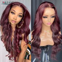 Lace Wigs Colored Burgundy Front Human Hair Red Brazilian Body Wave Hd Frontal Wig 13X4   13X1 Curly RemyLace
