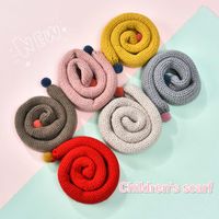 Scarves Children Winter Soft Sweet Hair Ball Scarf Baby Loveky Warm Knitted Soild For Boys Girls Colorful Kids Thick WarmScarves