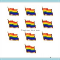 Pins Brooches Jewelry Rainbow Flag Brooch Iron Butterfly Buckle Glue Badge Clothing Collar Pin Gay Lape. Drop Delivery 2021 K48Ec