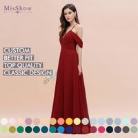 Red Bridesmaid Dresses Designer A Line Spaghetti Straps Backless Long Chiffon Summer Country Wedding Guest Maid Of Honor Gowns Custom-Made 50 Colors BM3002 0702