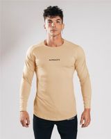 Erkek Tişörtleri Pamuk Uzun Kollu Tshirt Erkek Skinny T-Shirt Spor Salonu Fitness Vücut İnşa Egzersiz Tee Fil Üstleri Erkek Marka Giysileri