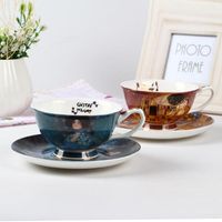 Tasses créatives européennes de café en porcelaine simple l'après-midi tas tasse de gustav klimt art peintures wf