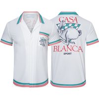 Casablanc-S 22SS Sport Knit Rabbit Silk Mens Designer Camisas Camisa de manga corta Hawai