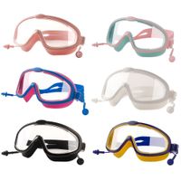 Outdoor Schwimmbrillen Ohrstöpsel 2 in 1 Set für Kinder Anti-Fog-UV-Schutz Schwimmbrillen mit Ohrstöpsel für 4-15 Jahre Kinder
