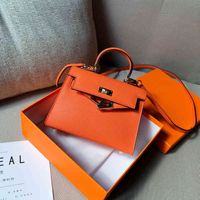 كيليباج هيرمي مصمم حقيبة اليد برتقالي حقيبة الرسول الصيفي للسيدات