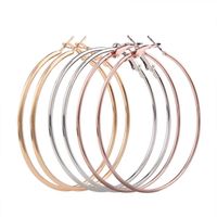 Fashion 58mm Big Hoop Earrings 3 Pairs Set Punk Rock Smooth Rose Gold Silver Color Circle Round Loop Earrings Women Jewelry2258