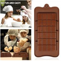 Cavity Break-Apart Chocolate Mold Tray Non-Stick Silicone Protein and Energy Bar Candy Molds Food Grade271a258L