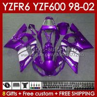 Fairings Kit For YAMAHA YZF 600 CC YZF-600 YZF R6 R 6 98-02 Body 145No.167 YZF600 600CC Cowling YZF-R6 1998 1999 2000 2001 2002 YZFR6 98 99 00 01 02 OEM Bodywork glossy purple