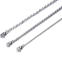 100pcs lote de moda feminina inteira em prata a granel Soldagem de aço inoxidável forte Rolo O Chain de colar de ligação 2mm /3mm w222x